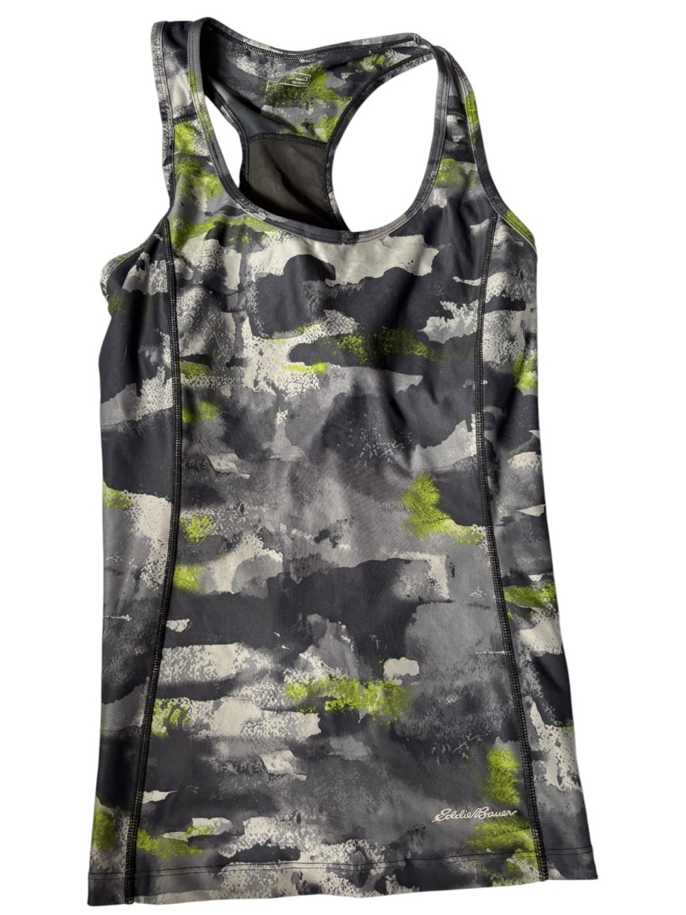Eddie Bauer Sport Tank Top | Built-In Bra | Gray Camo | Size S